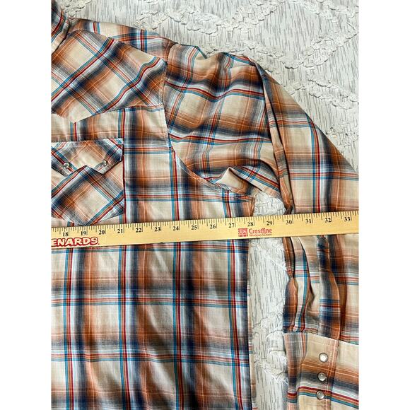Wrangler Men’s Long Sleeve Plaid Snap Shirt Sz XXL - Picture 4 of 5